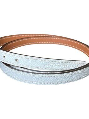 Hermes Reversible Narrow Belt 80 White Brown